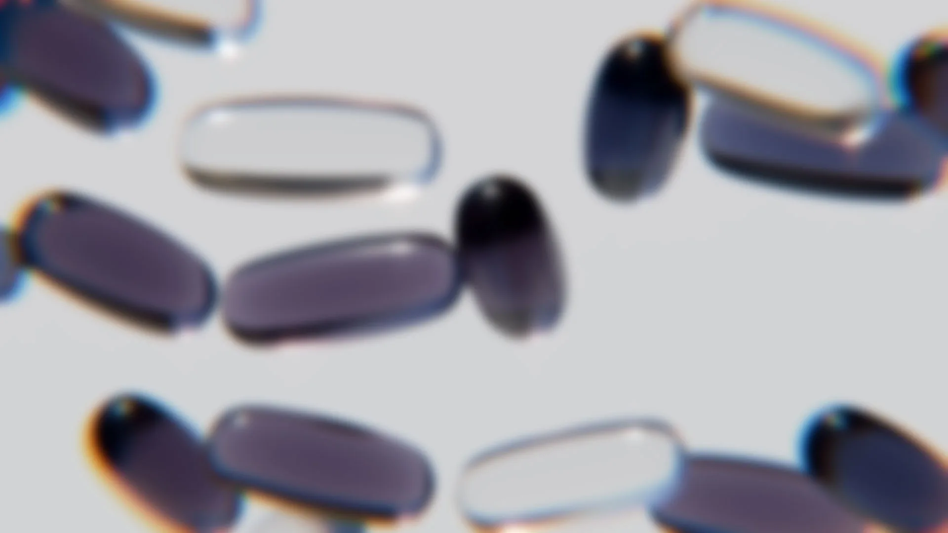 Capsules scattered on a pale surface