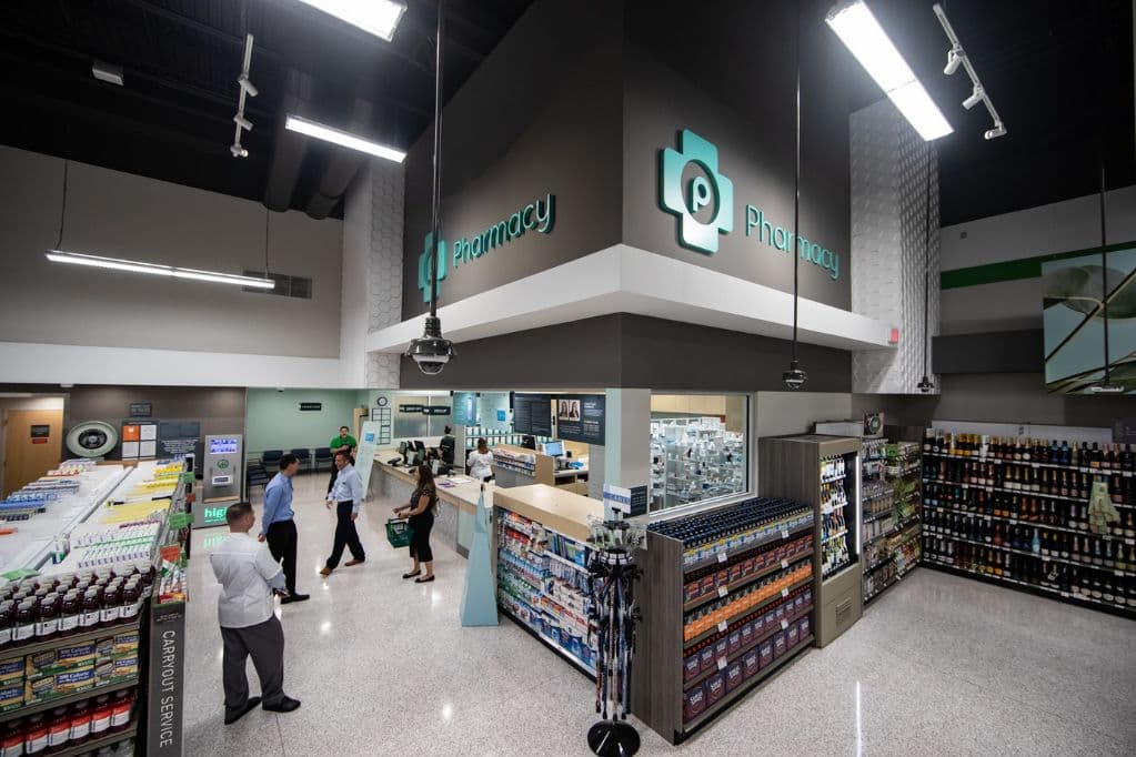 The pharmacy counter inside a Publix store
