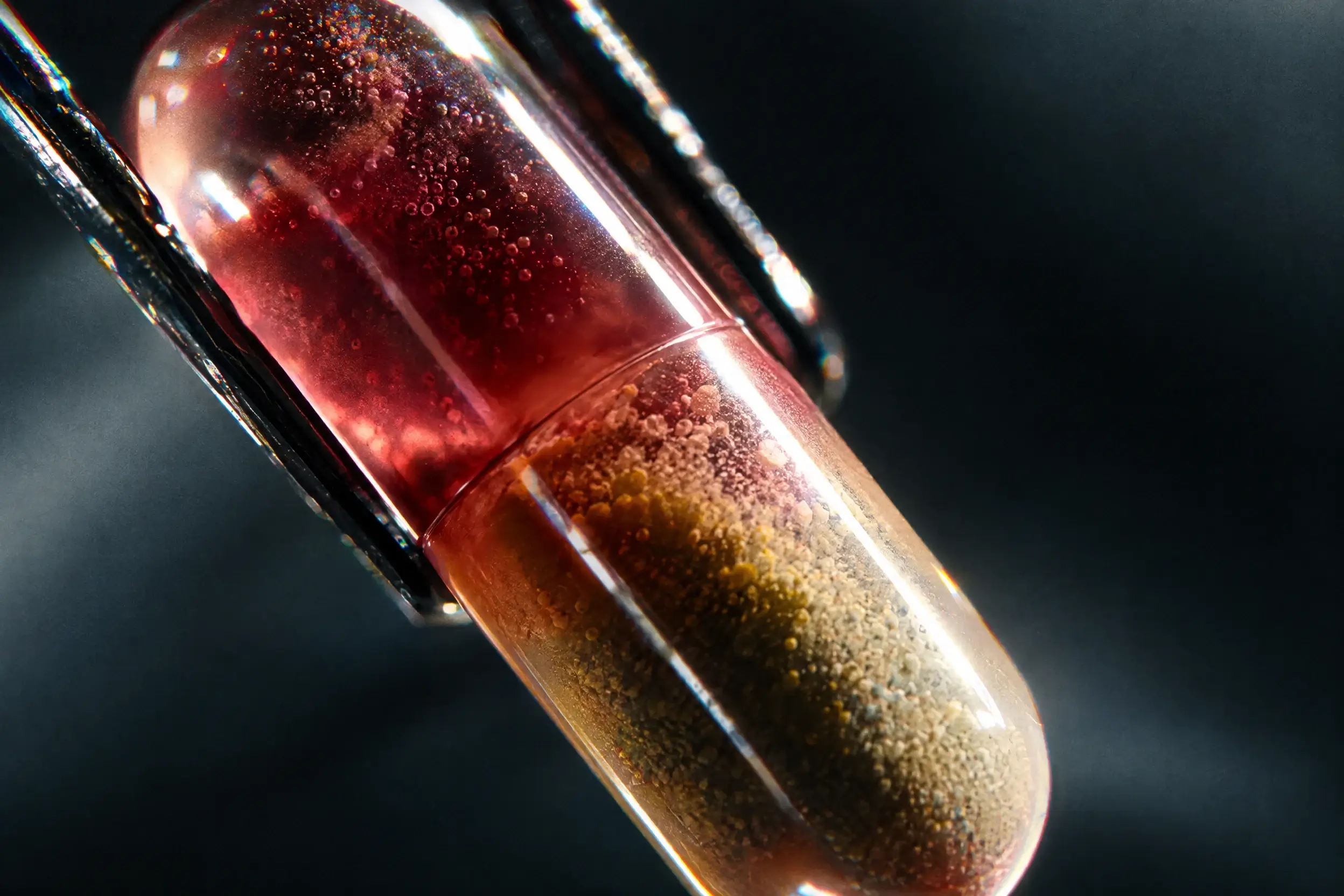 Sample tube of a healthcare product, close up
